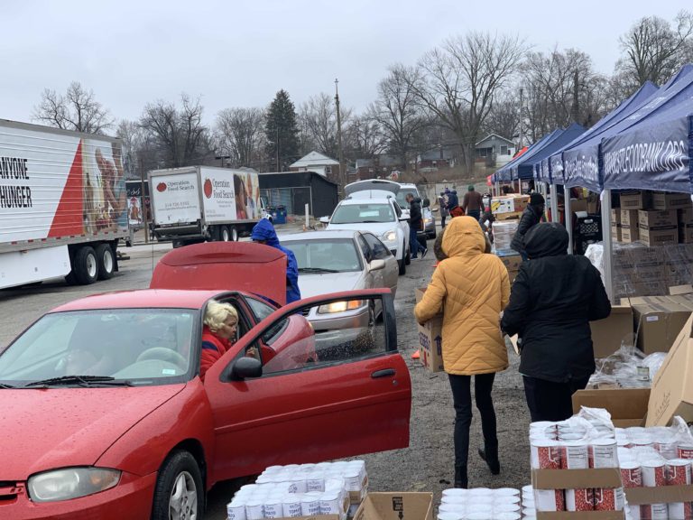 Volunteers delivering food to communities