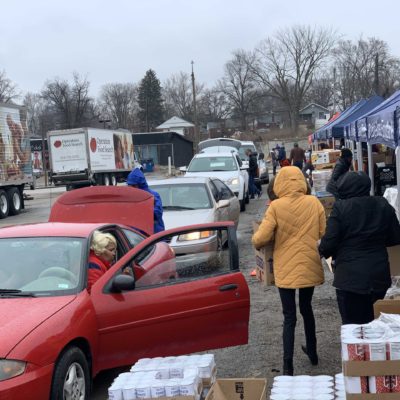 Volunteers delivering food to communities