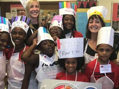 Children learning to cook