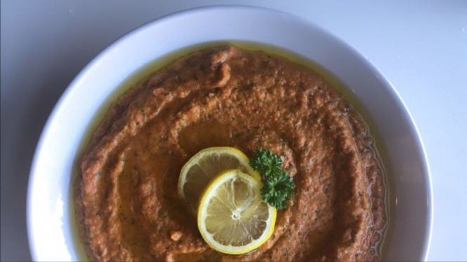 Roasted red pepper dip used for nutrition education
