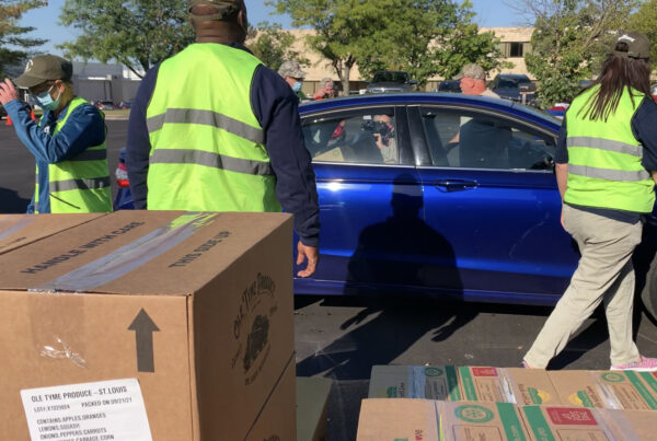 car going through food donation