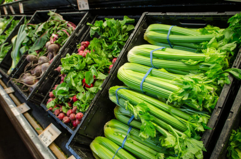 fresh produce in grocery store